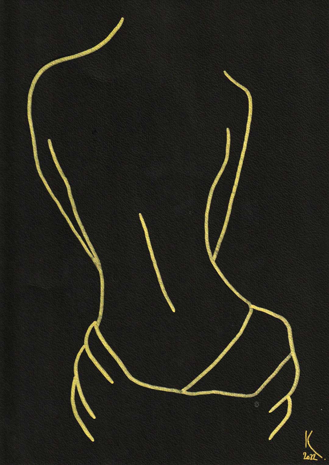 Nus femme de dos drapés 