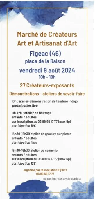 Marché des créateurs Figeac programme